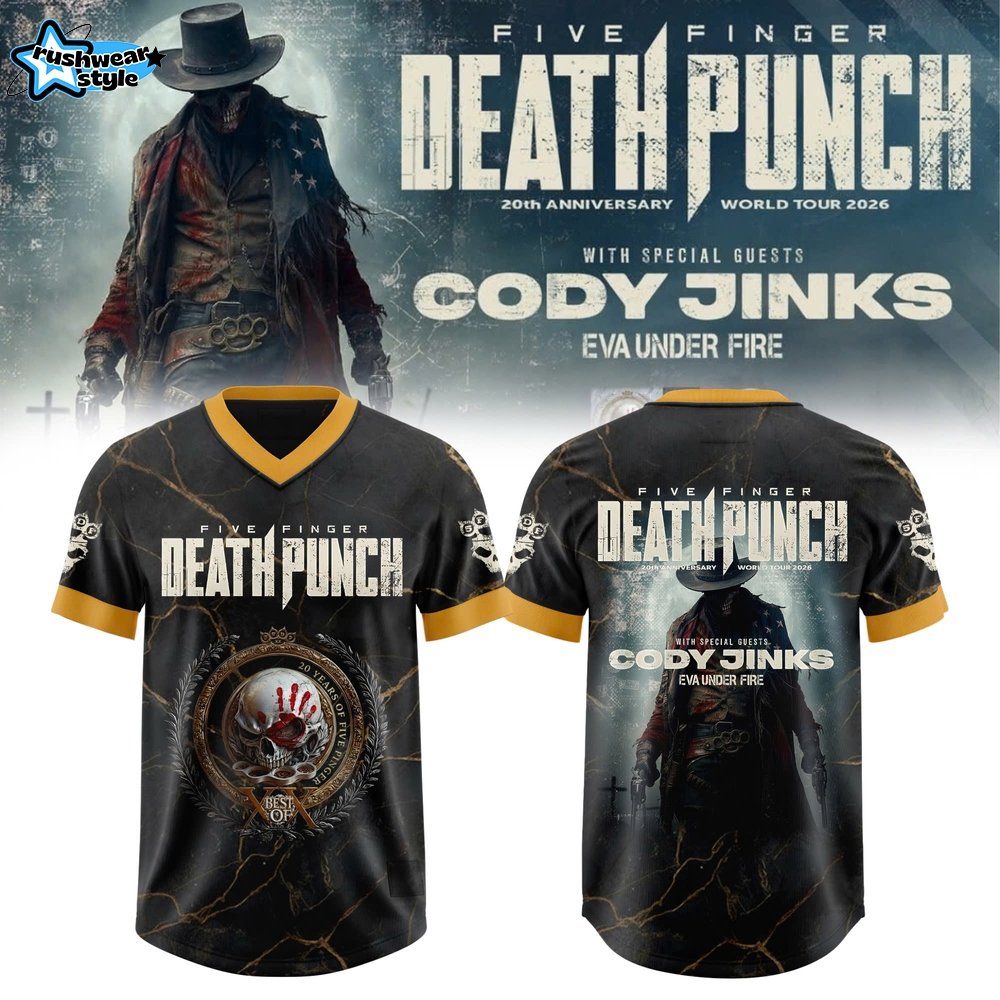 Five Finger Death Punch 20th Anniversary World Tour 2026 Yellow Jersey Variant Five Finger Death Punch 20th Anniversary World Tour 2026 Yellow Jersey Variant