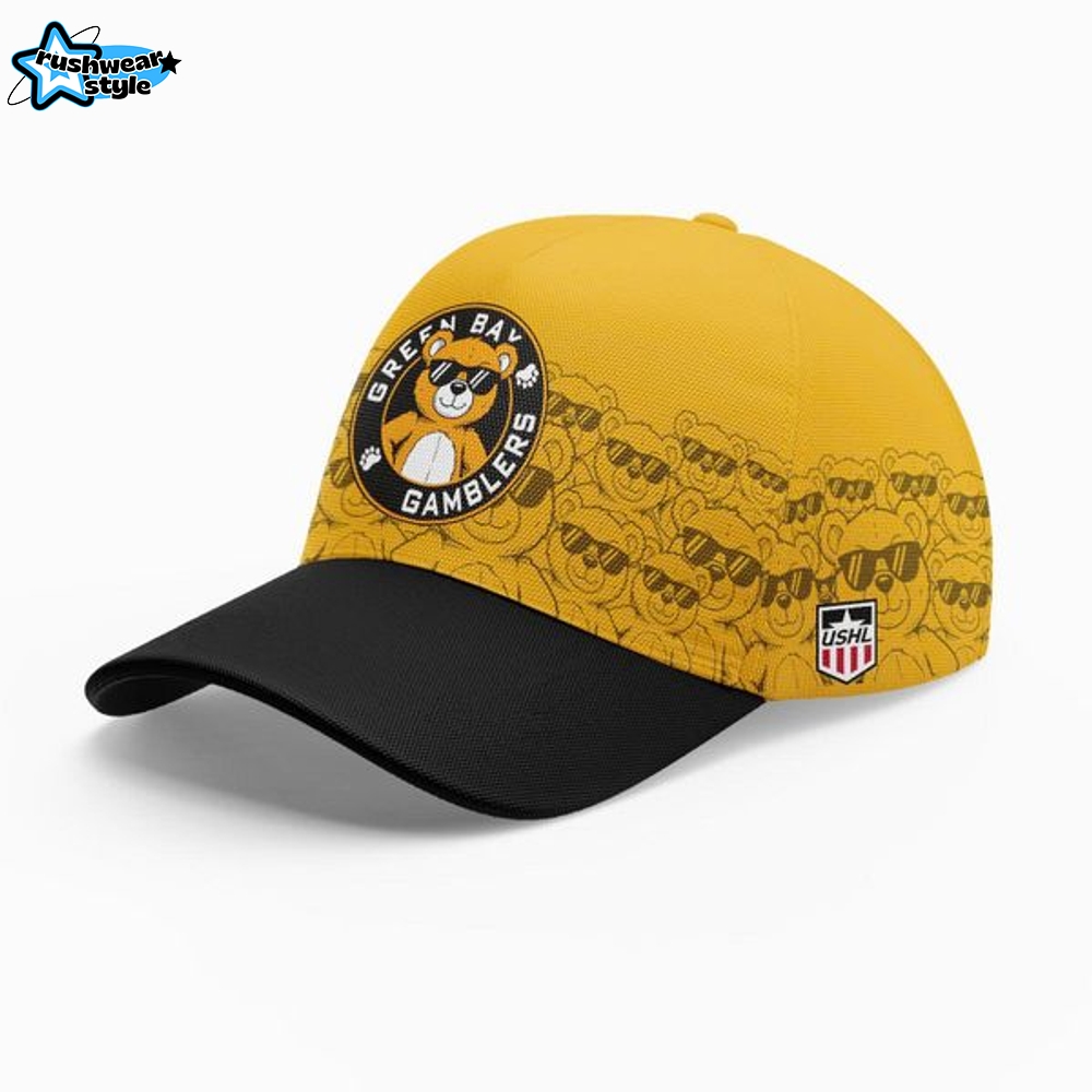 Green Bay Gamblers 2026 Teddy Bear Theme Cap Green Bay Gamblers 2026 Teddy Bear Theme Cap