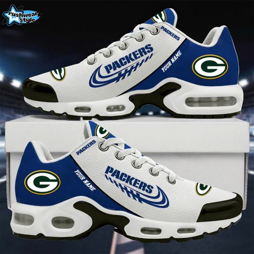Green Bay Packers Elegant Custom Name VS4 Sports Shoes Blue Edition