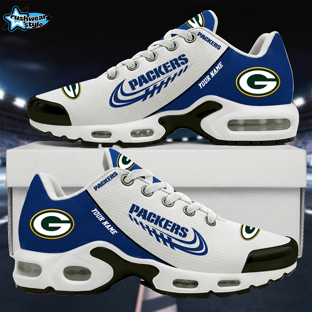 Green Bay Packers Elegant Custom Name VS4 Sports Shoes Blue Edition Green Bay Packers Elegant Custom Name VS4 Sports Shoes Blue Edition
