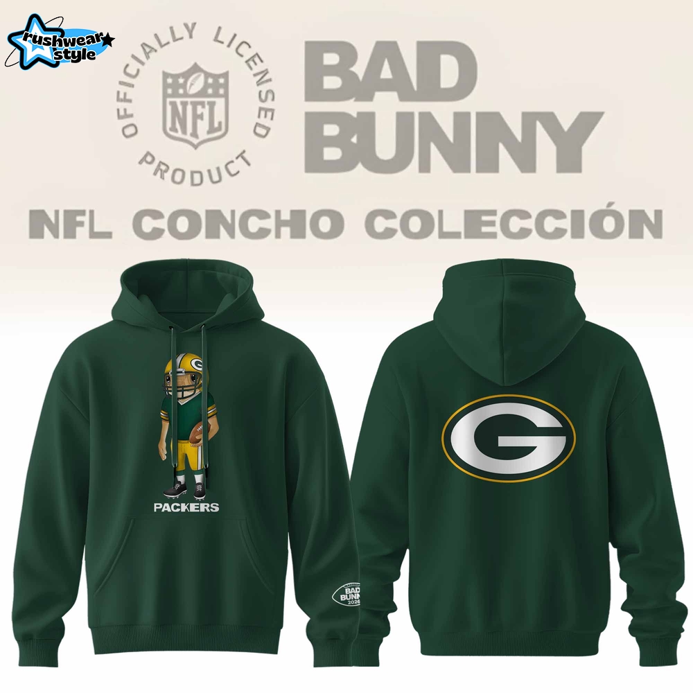Green Bay Packers x Bad Bunny Concho Collection NFL Hoodie Green Bay Packers x Bad Bunny Concho Collection NFL Hoodie