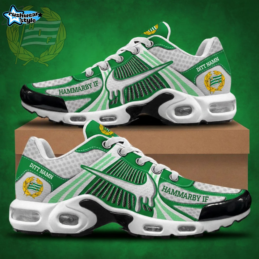 Hammarby IF Air Max Plus Custom Sneakers – New Version With Your Name Hammarby IF Air Max Plus Custom Sneakers – New Version With Your Name