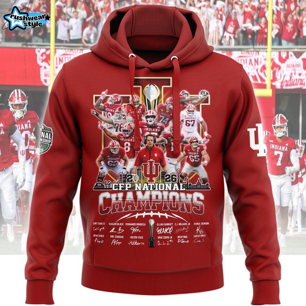 Indiana Hoosiers 2026 National Championship Hoodie – IU Undefeated 16 Season - Red Indiana Hoosiers 2026 National Championship Hoodie – IU Undefeated 16 Season - Red