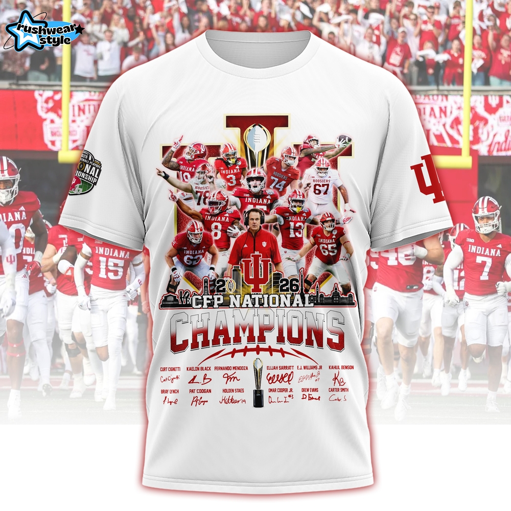 Indiana Hoosiers 2026 National Championship Shirt – IU Undefeated 16 Season Tee - White Indiana Hoosiers 2026 National Championship Shirt – IU Undefeated 16 Season Tee - White