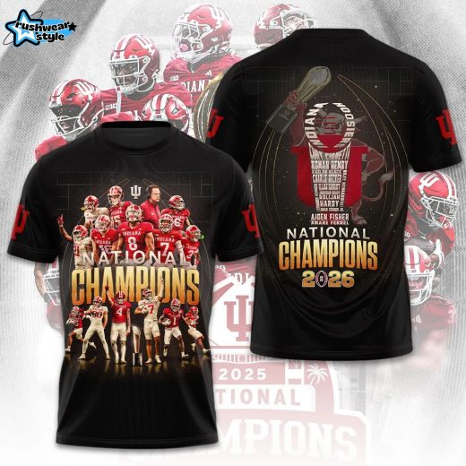 Indiana Hoosiers Football 2025 Full Print 3D Graphic T-Shirt