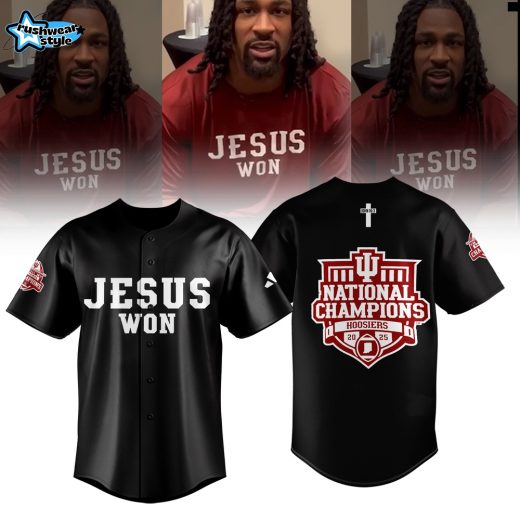 Indiana Hoosiers ” Jesus Won” 2026 National Champions Limited Edition Baseball Jersey