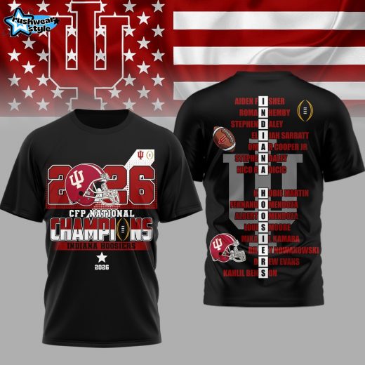 Indiana Hoosiers | Premium NCAA 2026 CFP National Champions 3D Shirt - Black