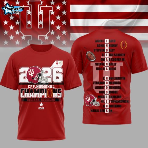Indiana Hoosiers | Premium NCAA 2026 CFP National Champions 3D Shirt - Red