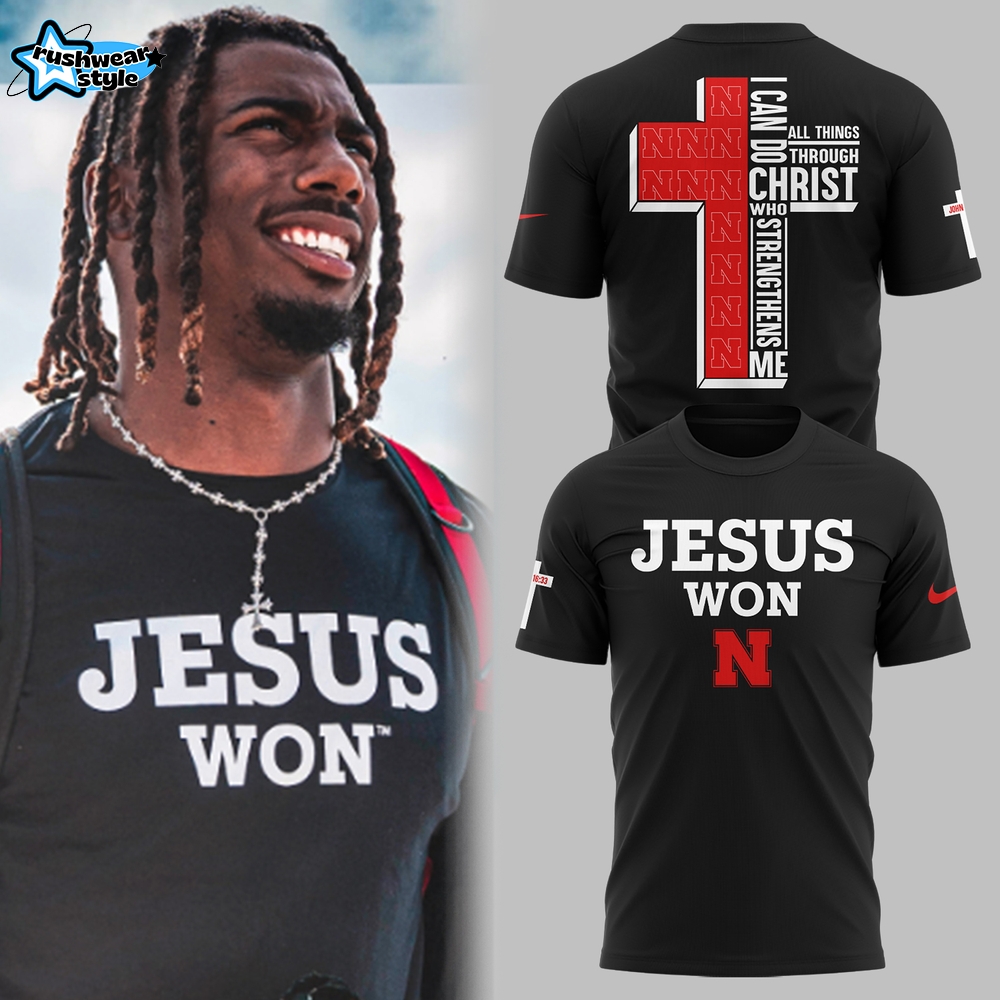 Jesus Won x Nebraska Huskers I Can Do All Things Through Christ Shirt Jesus Won x Nebraska Huskers I Can Do All Things Through Christ Shirt