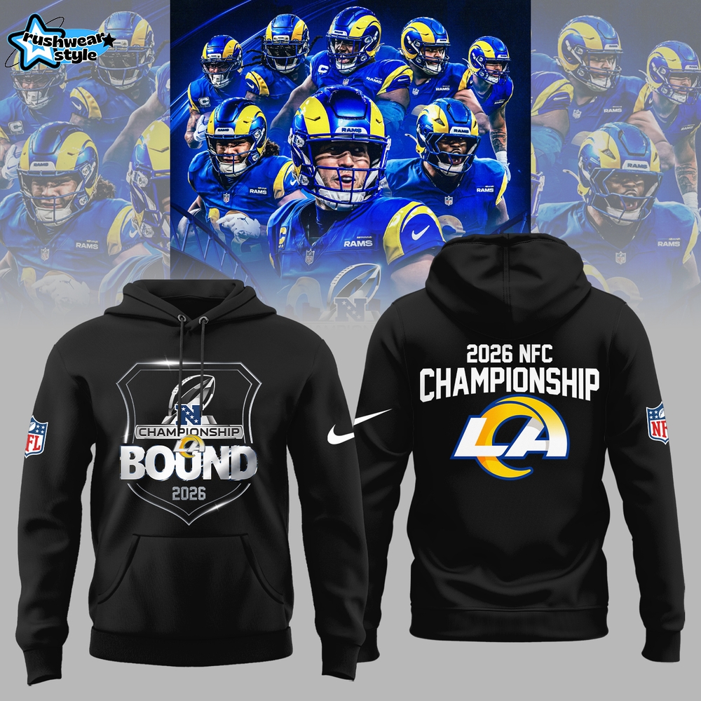 Los Angeles Rams 2026 Championship BOUND Limited Edition Hoodie - Black Los Angeles Rams 2026 Championship BOUND Limited Edition Hoodie - Black