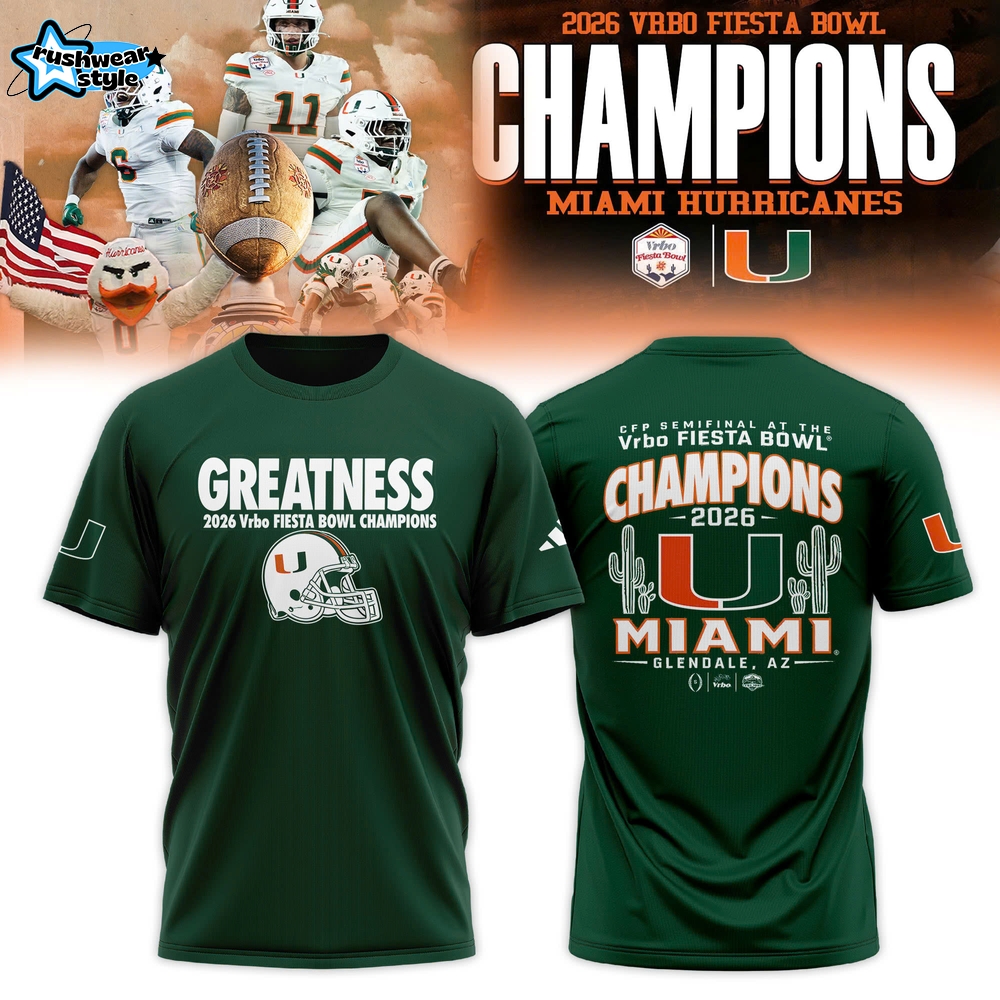 Miami Hurricanes 2026 Fiesta Bowl Champions Special Edition T-Shirt Miami Hurricanes 2026 Fiesta Bowl Champions Special Edition T-Shirt