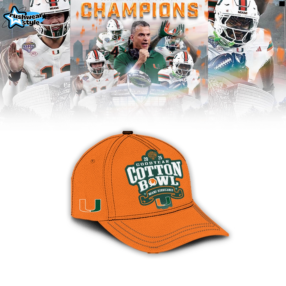 Miami Hurricanes College Football Playoff 2025 Cotton Bowl Champions Hoodie Miami Hurricanes College Football Playoff 2025 Cotton Bowl Champions Hoodie