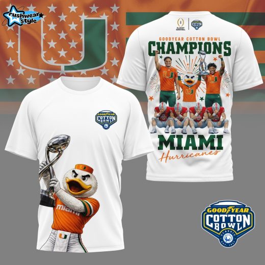 Miami Hurricanes | Premium NCAA Goodyear Cotton Bowl Champions 3D Shirt HI