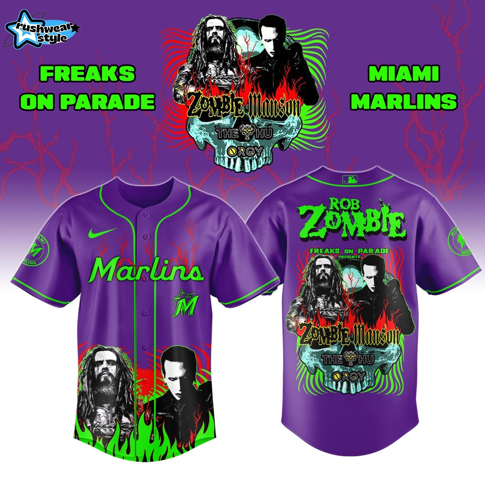 Miami Marlins x Freaks On Parade Tour 2026 Colab Jersey Limited Edition Miami Marlins x Freaks On Parade Tour 2026 Colab Jersey Limited Edition