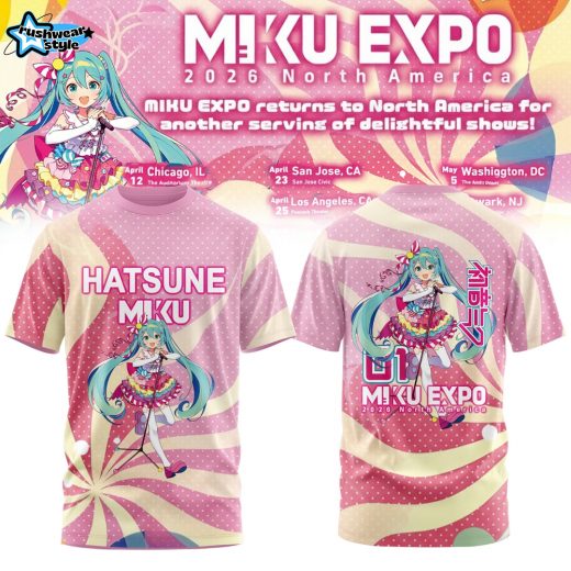 Miku Expo 2026 North America Limited Graphic Tee Pink Version