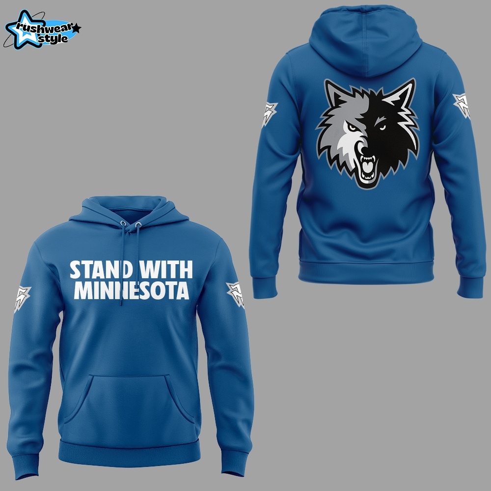 Minnesota Timberwolves "Stand With Minnesota" Hoodie - Blue Minnesota Timberwolves "Stand With Minnesota" Hoodie - Blue