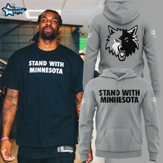 Minnesota Timberwolves "Stand With Minnesota" Hoodie - Gray