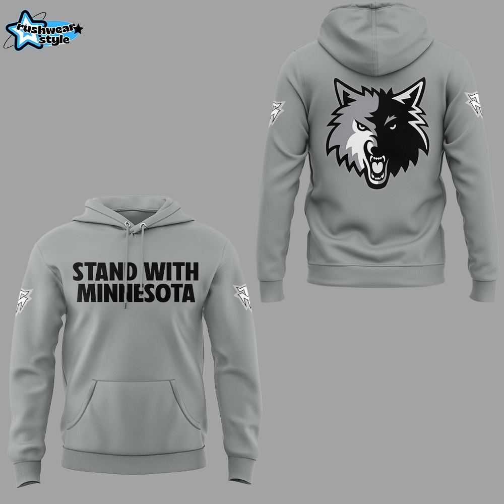 Minnesota Timberwolves "Stand With Minnesota" Hoodie - Gray Minnesota Timberwolves "Stand With Minnesota" Hoodie - Gray