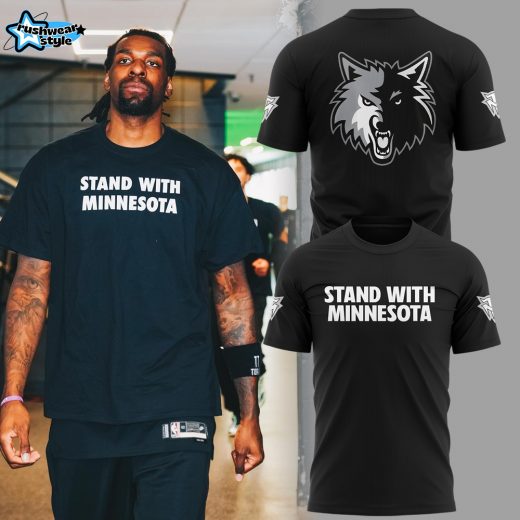 Minnesota Timberwolves "Stand With Minnesota" T-Shirt - Black