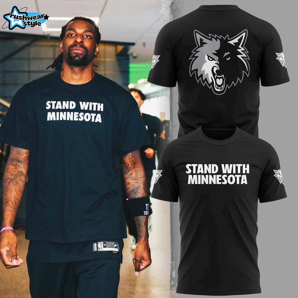 Minnesota Timberwolves "Stand With Minnesota" T-Shirt - Black Minnesota Timberwolves "Stand With Minnesota" T-Shirt - Black