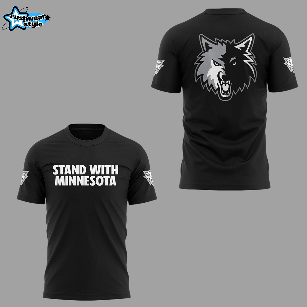 Minnesota Timberwolves "Stand With Minnesota" T-Shirt - Black Minnesota Timberwolves "Stand With Minnesota" T-Shirt - Black