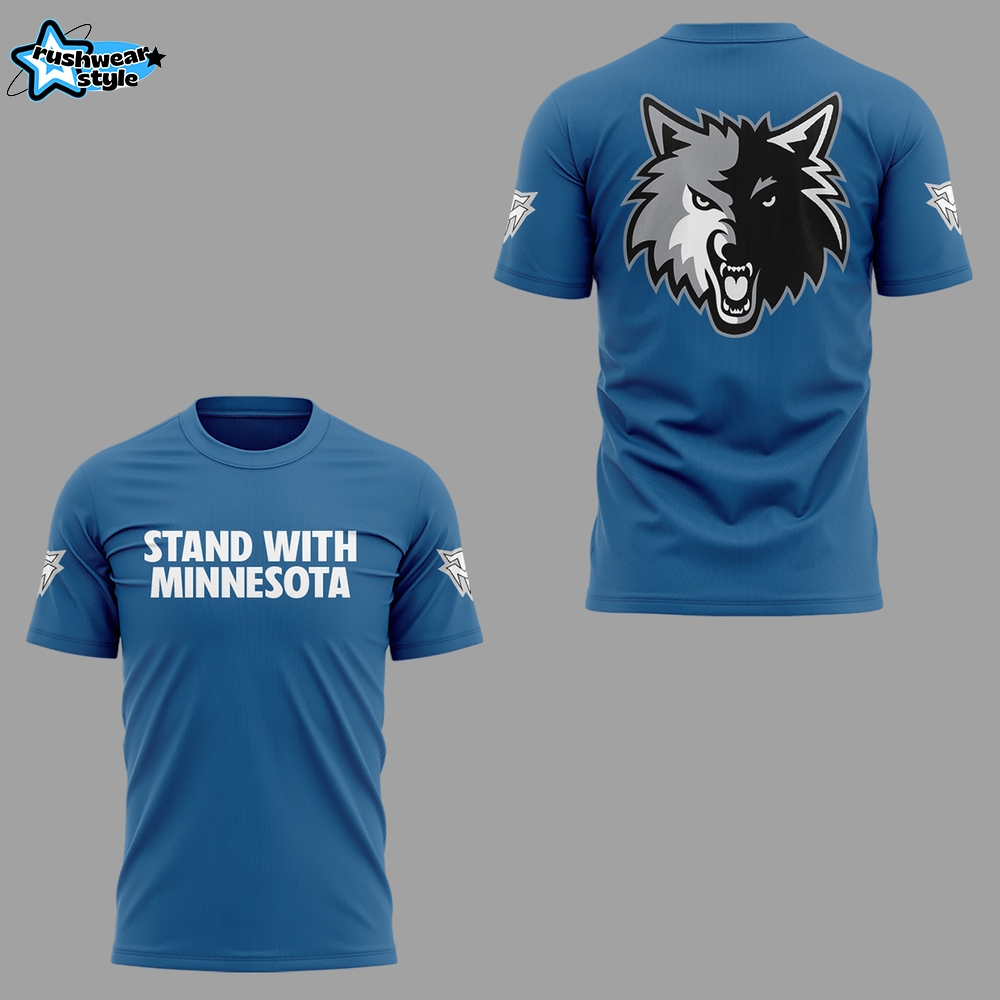 Minnesota Timberwolves "Stand With Minnesota" T-Shirt - Blue Minnesota Timberwolves "Stand With Minnesota" T-Shirt - Blue