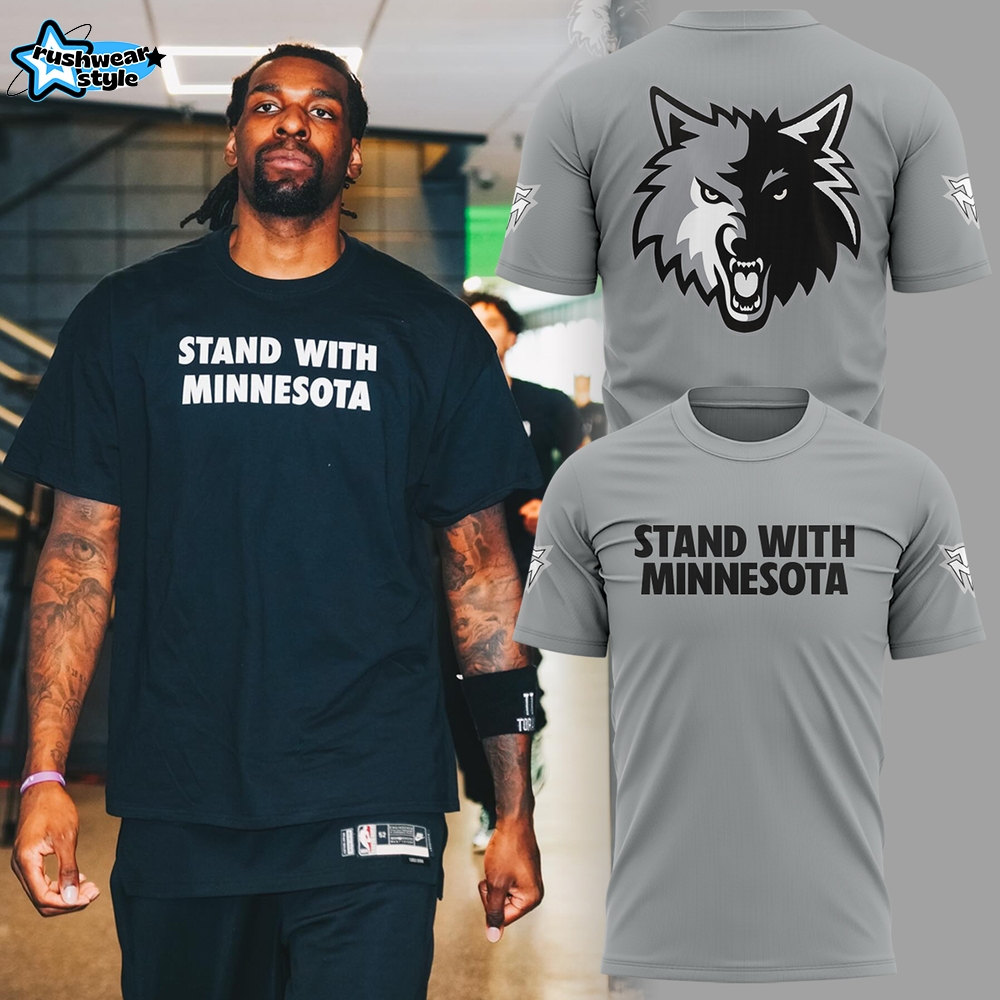 Minnesota Timberwolves "Stand With Minnesota" T-Shirt - Gray Minnesota Timberwolves "Stand With Minnesota" T-Shirt - Gray