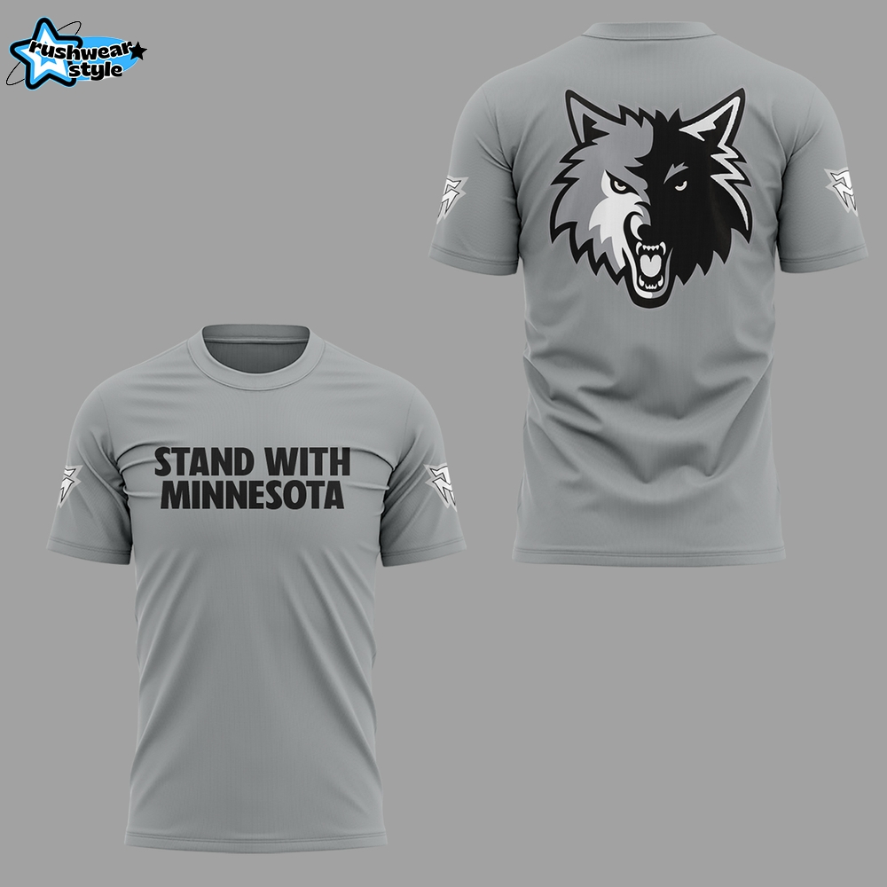 Minnesota Timberwolves "Stand With Minnesota" T-Shirt - Gray Minnesota Timberwolves "Stand With Minnesota" T-Shirt - Gray