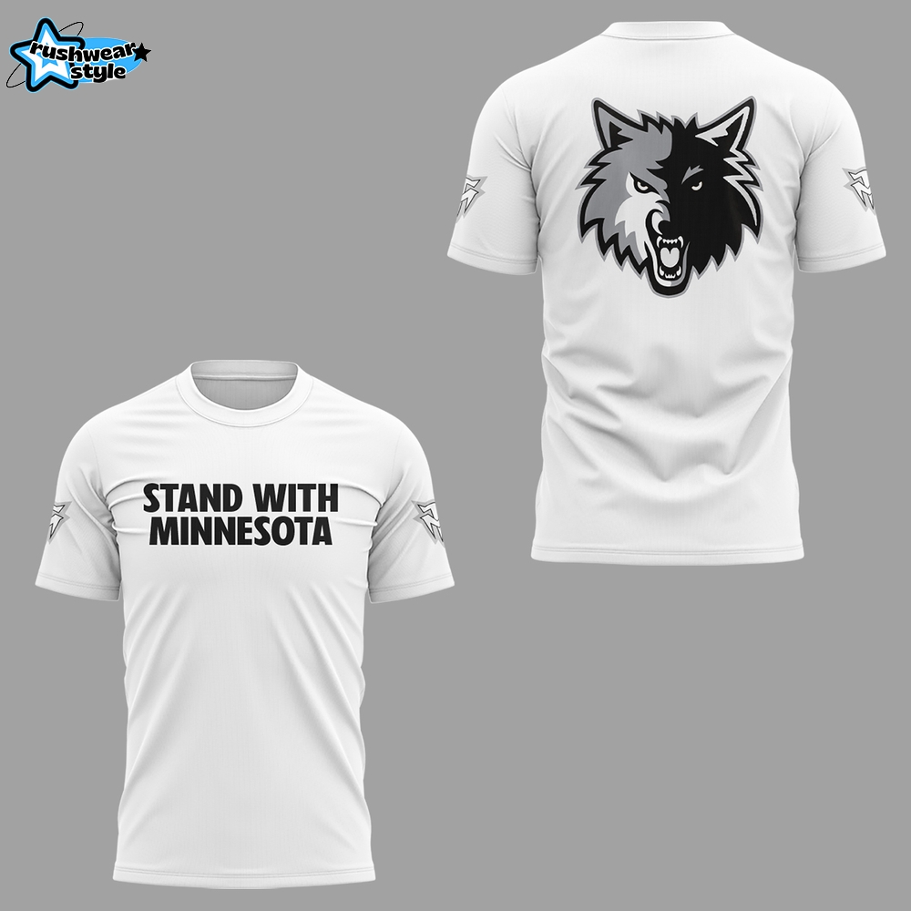 Minnesota Timberwolves "Stand With Minnesota" T-Shirt - White Minnesota Timberwolves "Stand With Minnesota" T-Shirt - White