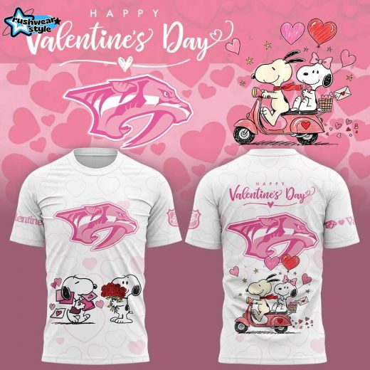 Nashville Predators Peanuts Happy Valentine Day 2026 Shirt