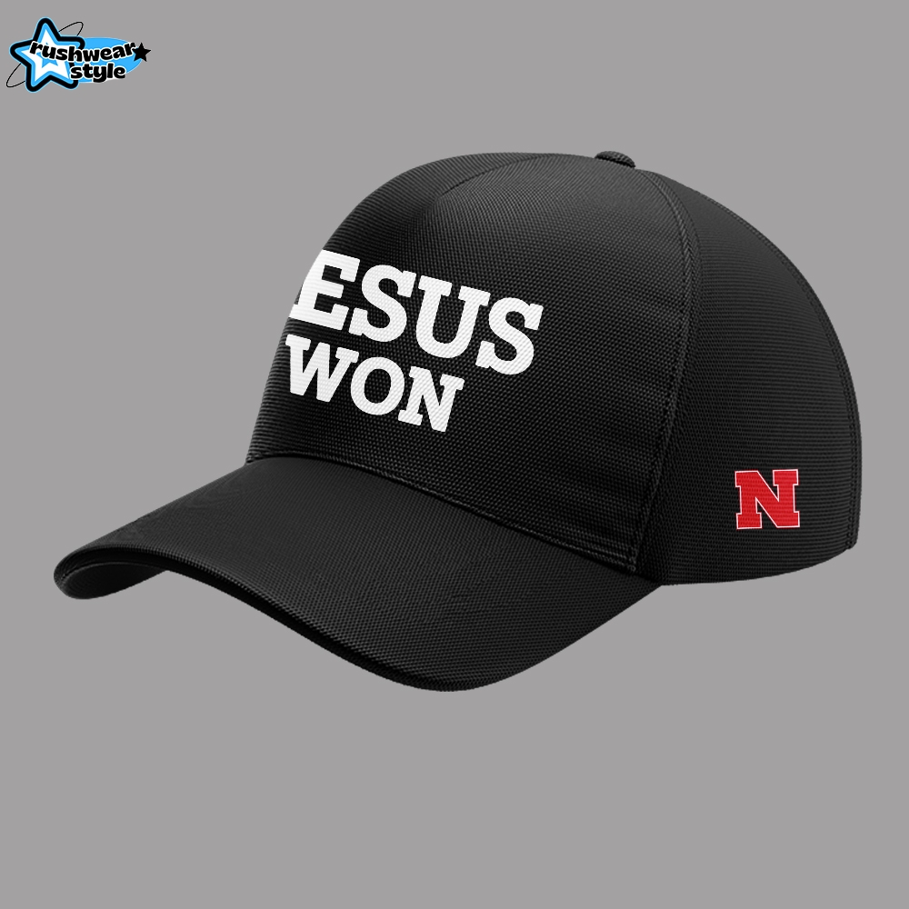 Nebraska Huskers Jesus Won Black Faith Statement T-Shirt Nebraska Huskers Jesus Won Black Faith Statement T-Shirt