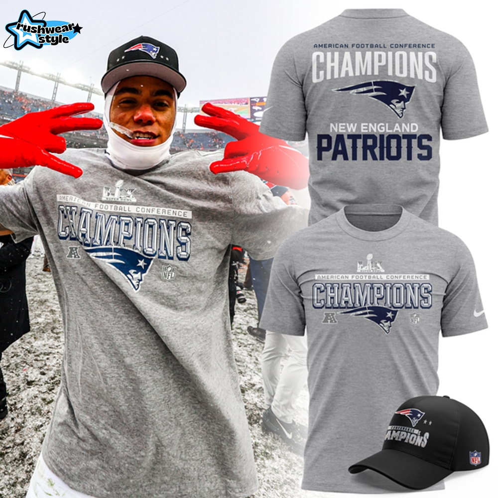 New England Patriots 2025–2026 AFC Championship Graphic T-Shirt New England Patriots 2025–2026 AFC Championship Graphic T-Shirt