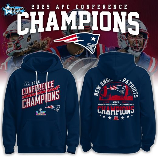 New England Patriots 2026 AFC Conference Champions Hoodie Design V1