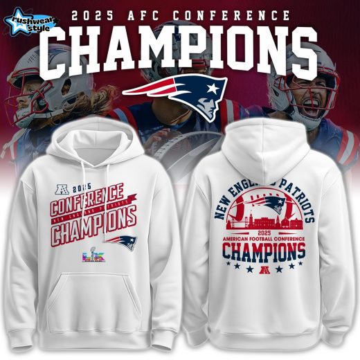 New England Patriots 2026 AFC Conference Champions Hoodie Design V3