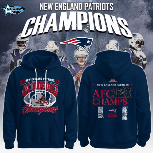 New England Patriots 2026 AFC Conference Champions Hoodie Design V4