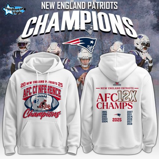 New England Patriots 2026 AFC Conference Champions Hoodie Design V6