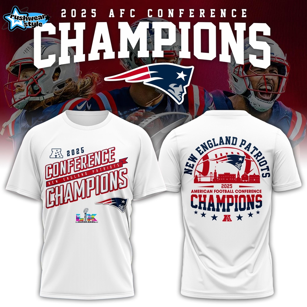 New England Patriots 2026 AFC Conference Champions T-Shirt Design V3 New England Patriots 2026 AFC Conference Champions T-Shirt Design V3