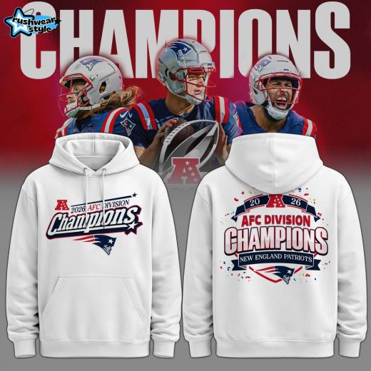 New England Patriots AFC East Champions 2026 White Hoodie – Limited Edition
