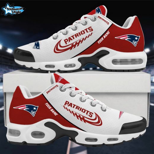 New England Patriots Elegant Custom Name VS4 Sports Shoes Red Edition
