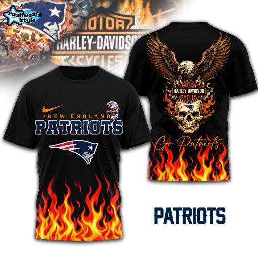 New England Patriots | Premium NFL Eagle Harley Davidson 3D Shirt