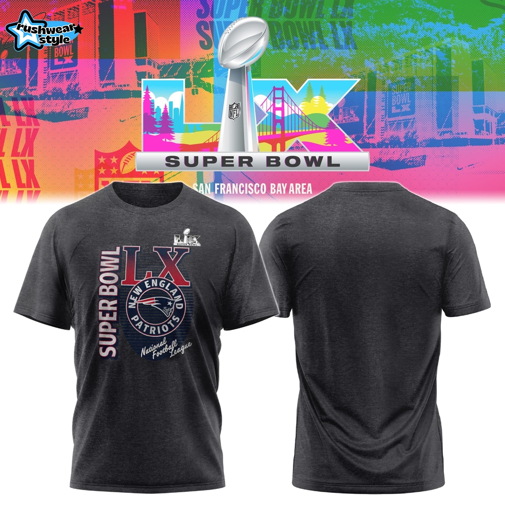 New England Patriots Super Bowl LX Charcoal Edition Fan T-Shirt New England Patriots Super Bowl LX Charcoal Edition Fan T-Shirt