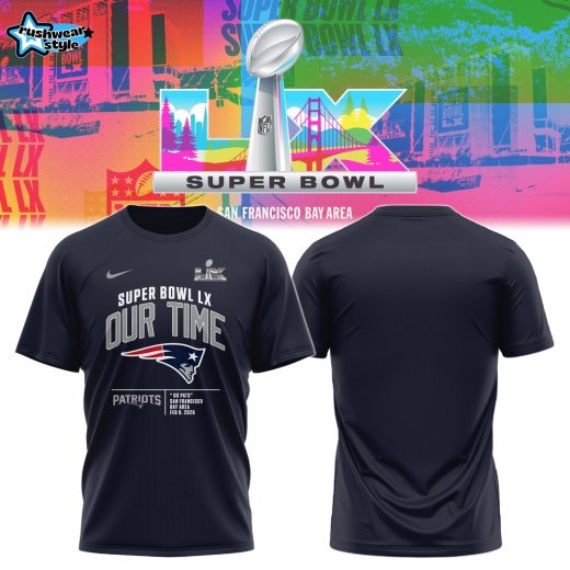 New England Patriots Super Bowl LX Navy Blue Fan Tee