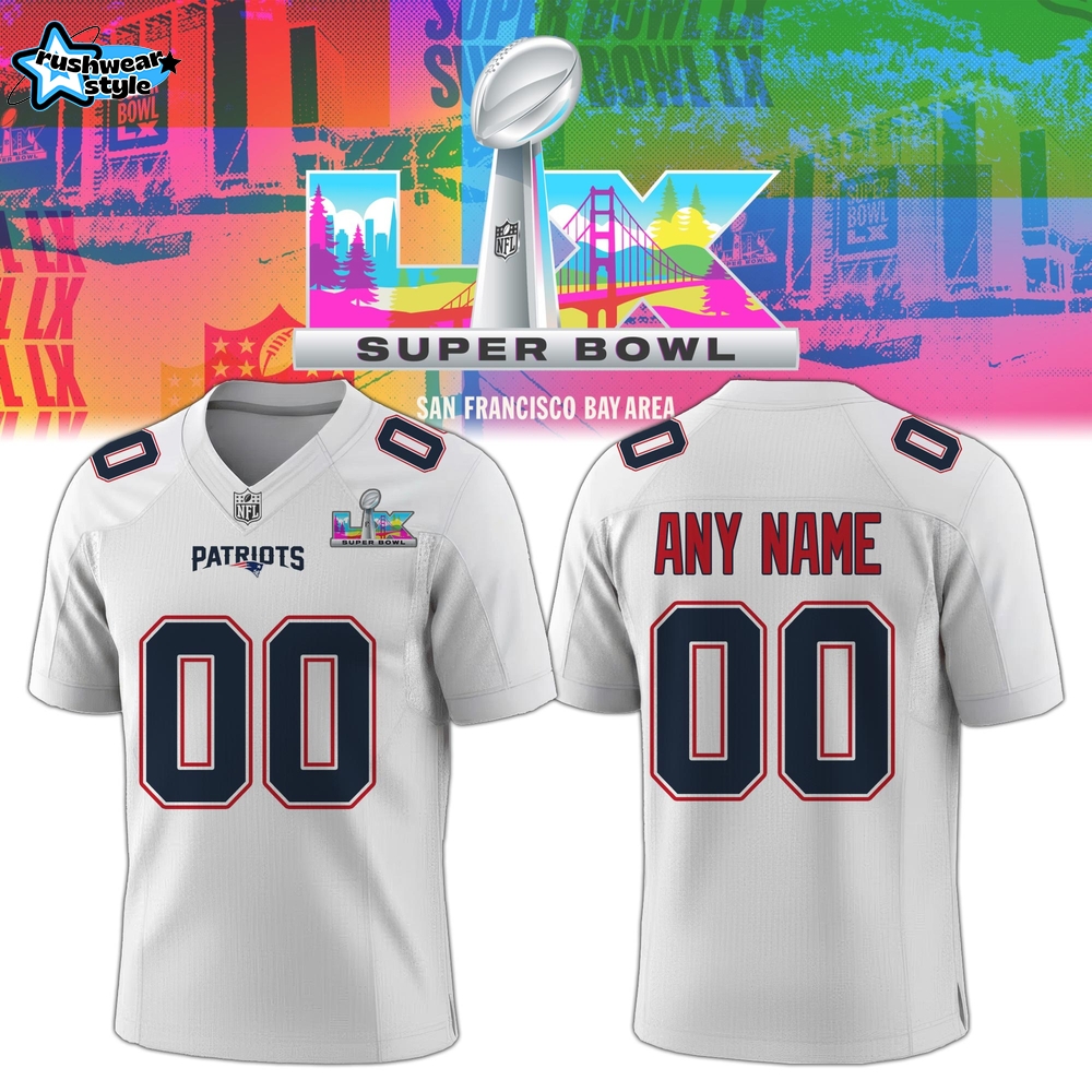 New England Patriots Super Bowl LX White Edition Football Jersey New England Patriots Super Bowl LX White Edition Football Jersey