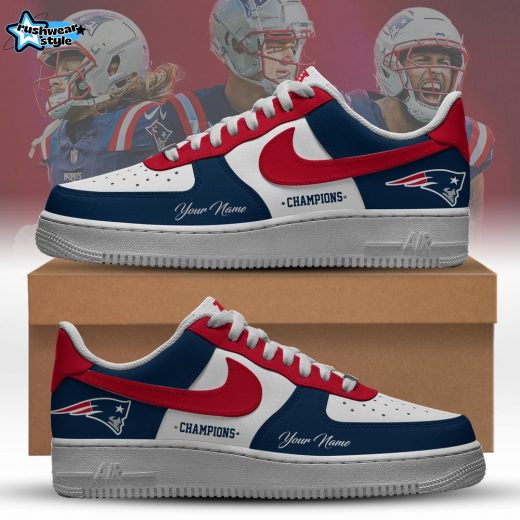 New England Patriots x 2026 AFC Conference Champions Air Force 1 Sneakers – Black