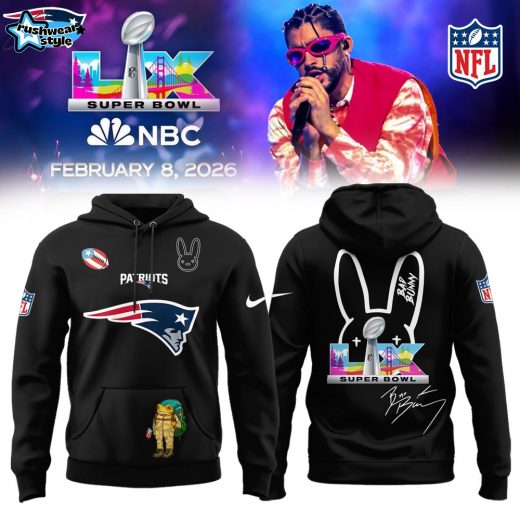 New England Patriots x Bad Bunny Super Bowl Limited Hoodie Black Edition