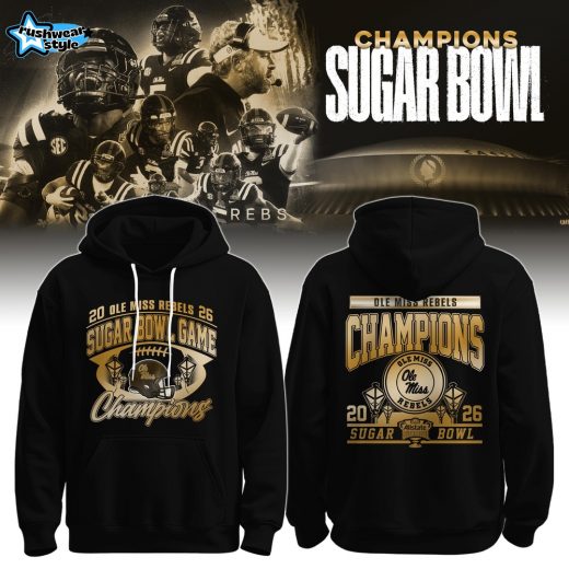 Ole Miss Rebels 2026 Allstate Sugar Bowl Champions -Limited Edition Black-3D Unisex Hoodie
