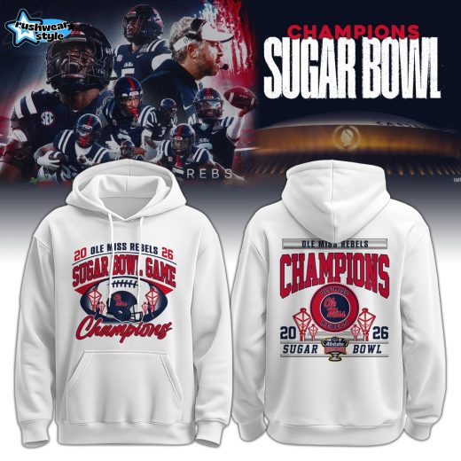 Ole Miss Rebels 2026 Allstate Sugar Bowl Champions -Limited Edition White-3D Unisex Hoodie
