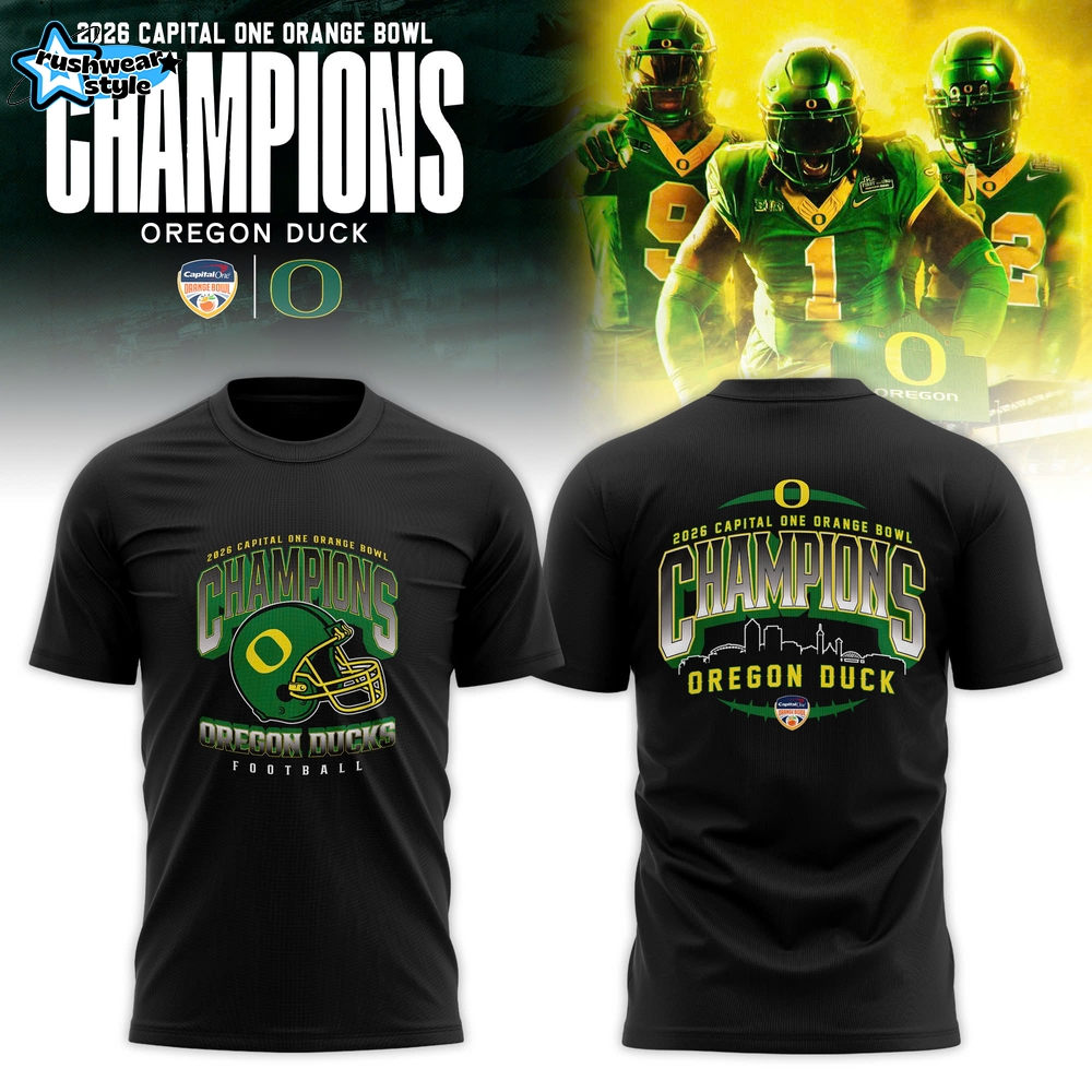 Oregon Ducks 2026 Orange Bowl Champions T-shirt Oregon Ducks 2026 Orange Bowl Champions T-shirt