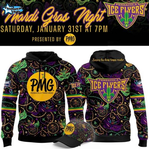 Pensacola Ice Flyers Mardi Gras Night Limited Edition Hoodie