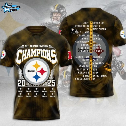 Pittsburgh Steelers 2025 AFC North Champions 3D Apparel